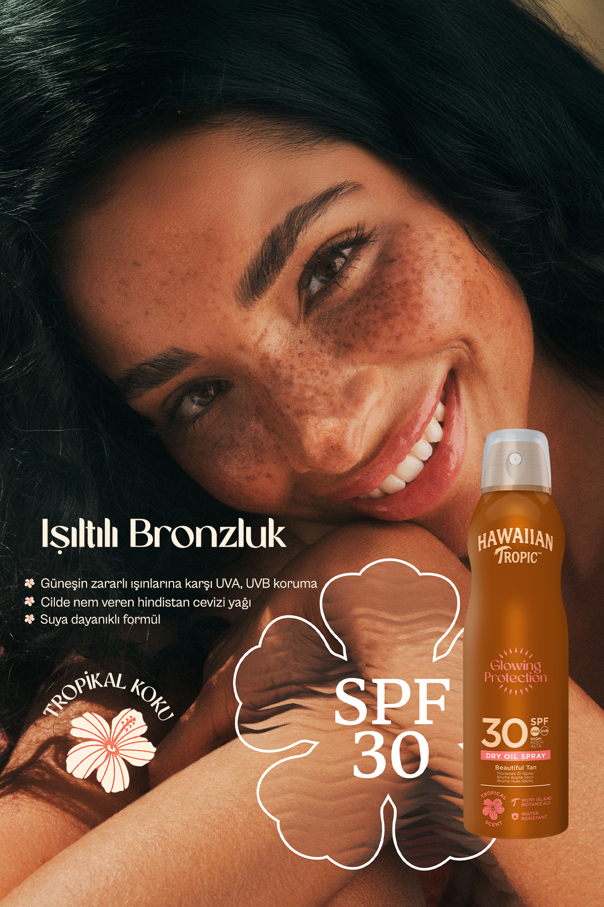 Hawaiian Tropic Glowing Protection Dry Oil Koruyucu & Bronzlaştırıcı Sprey-SPF30 - Görsel 3