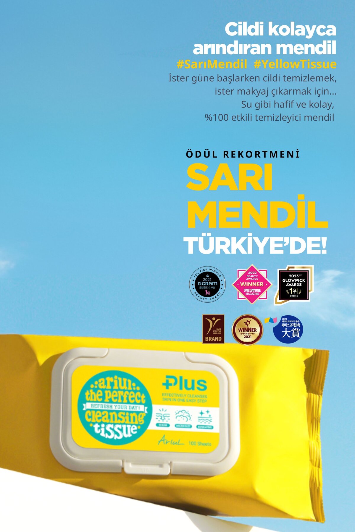 Ariul The Perfect Cleansing Tissue Plus 100 Adet - Tek Adımda Cilt ve Makyaj Temizleme Mendili - Görsel 2