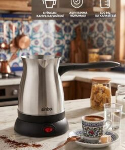 Sinbo SCM-9038 Elektrikli Türk Kahve Makinesi Paslanmaz Çelik Cezve 5 Fincan 500 ml - Görsel 2