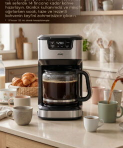 Sinbo SCM-9040 Otomatik Zaman Ayarlı XL 14 Fincan Filtre Kahve Makinesi Dijital Göstergeli - Görsel 2