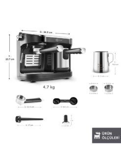 Karaca Hatır Perfetto Dijital ve Dokunmatik Ekranlı Çelik Cezveli Espresso ve Türk Kahve Makinesi - Görsel 2