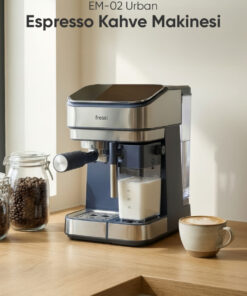 Fressi Espresso Latte Cappuccino Kahve Makinesi Otomatik Süt Tanklı 20bar Basınçlı