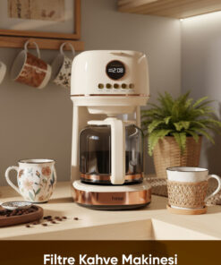 Fressi Dijital Göstergeli Krem 2 In 1 Filtre Kahve Ve Çay Demleme Makinesi FR-FC09 Velluto