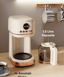 Fressi Dijital Göstergeli Krem 2 In 1 Filtre Kahve Ve Çay Demleme Makinesi FR-FC09 Velluto - Görsel 2
