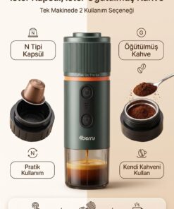 4 Berry CM Pro Max Çantalı Taşınabilir Şarjlı Espresso Makinesi - Kapsül Ve Toz Kahve Uyumlu - Su Isıtma Özellikli - Görsel 2