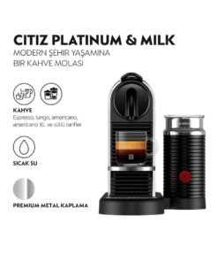 Alternative view of Nespresso D145 Citiz Platinum Bundle Espresso Kahve Makinesi, Titan + Süt Köpürtücü