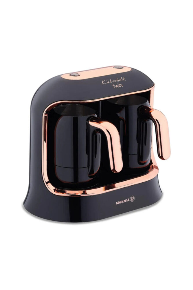 KORKMAZ Kahvekolik Deluxe Twin SiyahRosagold Kahve Makinesi A861-04 - Görsel 2