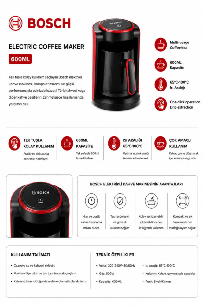 Bosch TEKLİ TÜRK KAHVE MAKİNASI