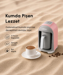 Emsan Kumda Türk Kahve Makinesi Pembe 5 Fincan Kapasiteli