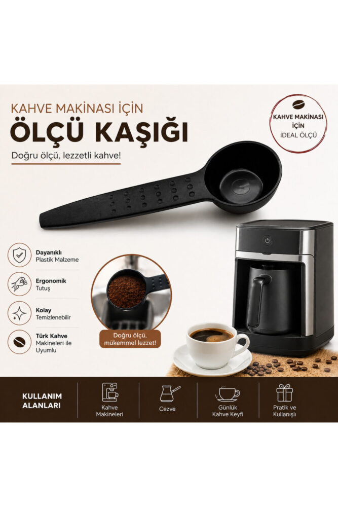 ÖZ BEYAZ EŞYA Kork-maz Türk Kahve Makinesi Kahve Ölçü Kaşığı Plastik Ölçü Aparatı