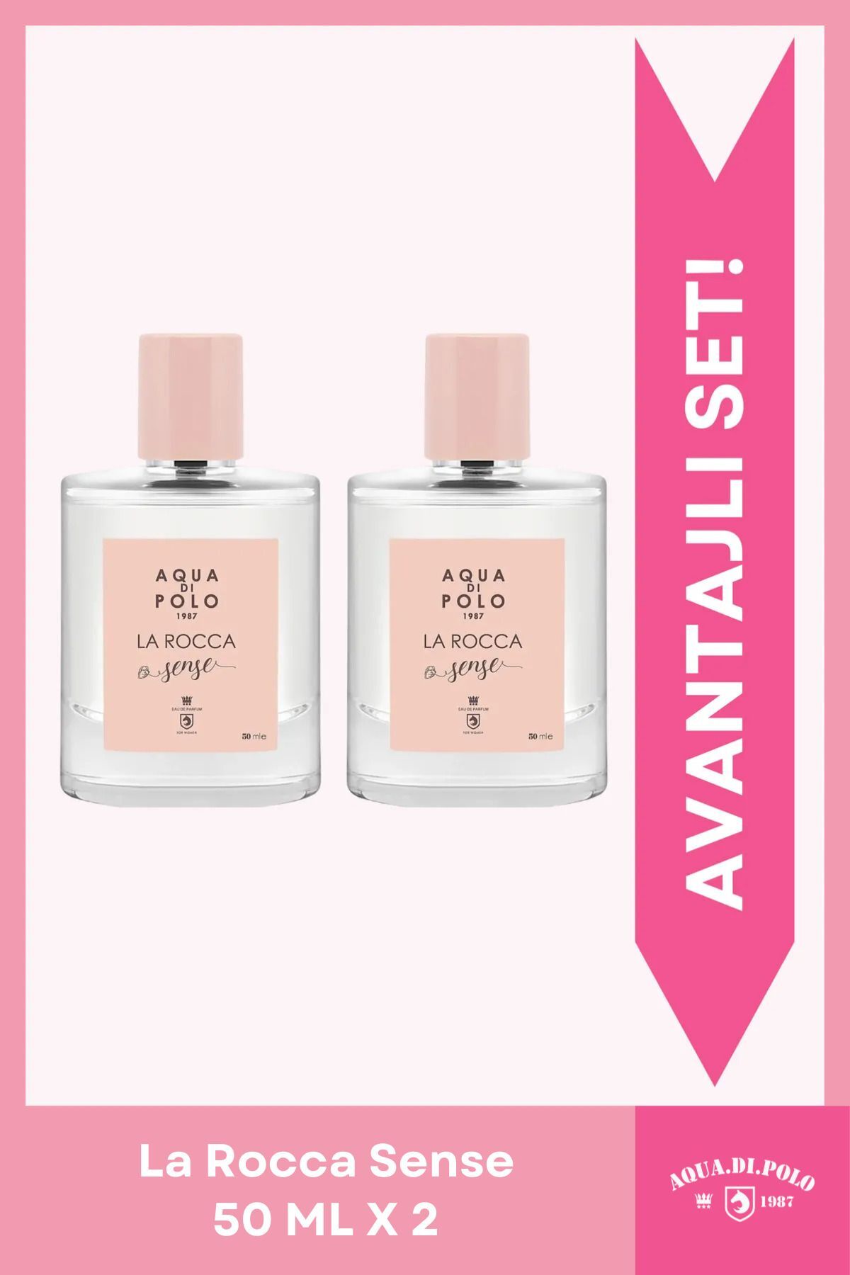 Aqua Di Polo 1987 La Rocca Sense Edp 50 ml Çiçeksi, Oryantal Ikili Kadın Parfüm Seti Stcc010501
