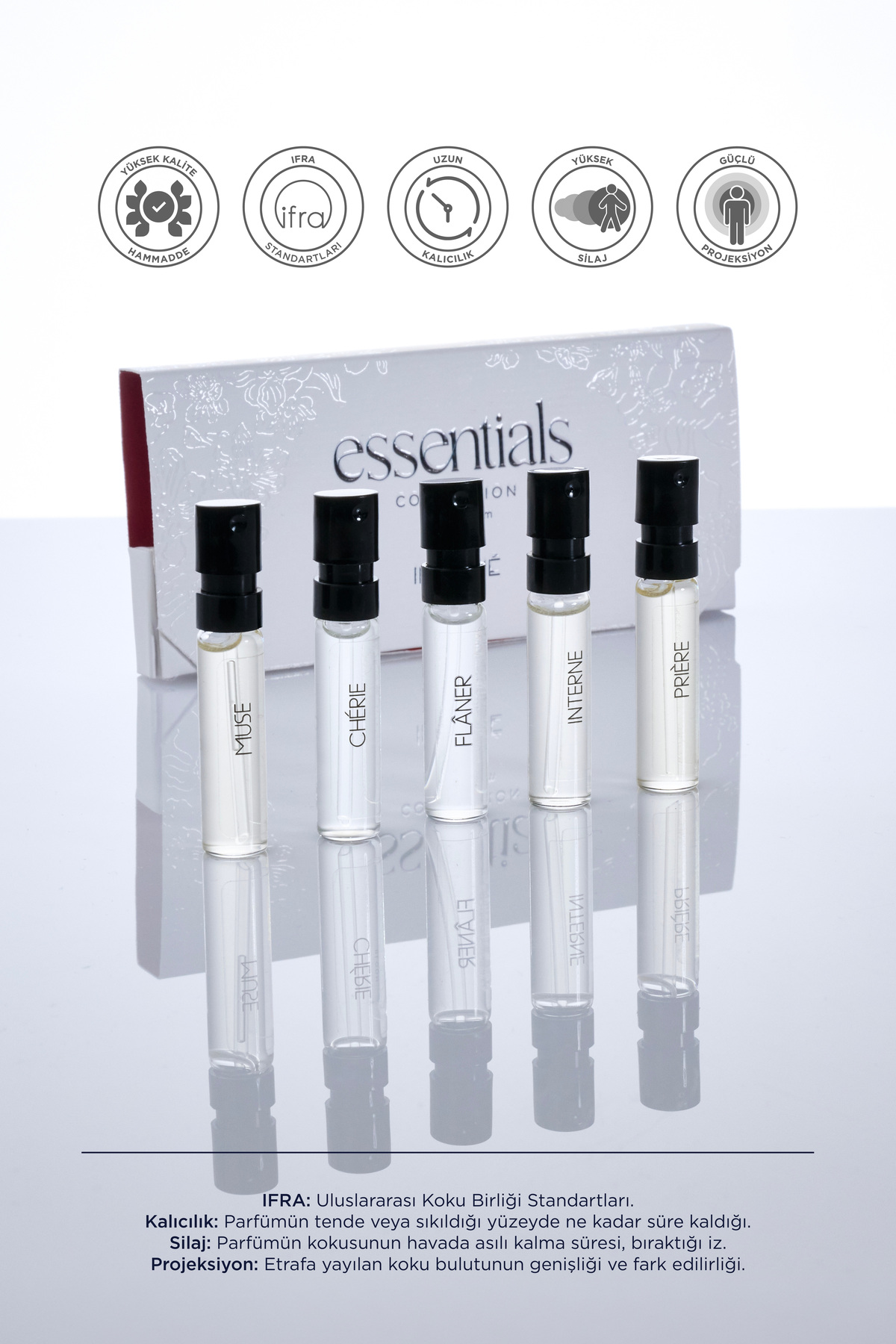 Imprime Mini Parfüm Deneme Seti 5 X 2 ml Kadın seti (Muse, Cherie, Priere, Interne ve Flaner) - Görsel 2