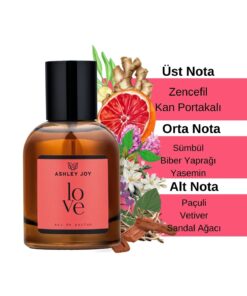 Alternative view of Ashley Joy Love Kadın Parfüm EDP 50 ML | Oryantal & Çiçeksi | Zencefil, Yasemin, Paçuli | Amber Renkli Cam Şişe