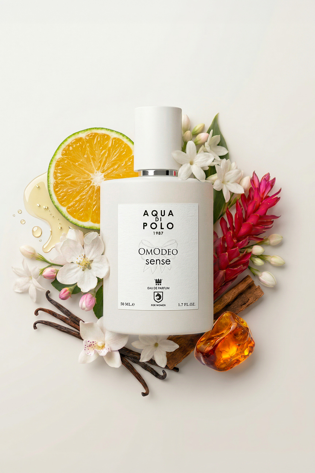 Aqua Di Polo 1987 Omodeo Sense EDP Kadın Parfüm 50ml| Çiçeksi| Mandalina, Yasemin, Zencefil Çiçeği, Vanilya, Sandal - Görsel 2