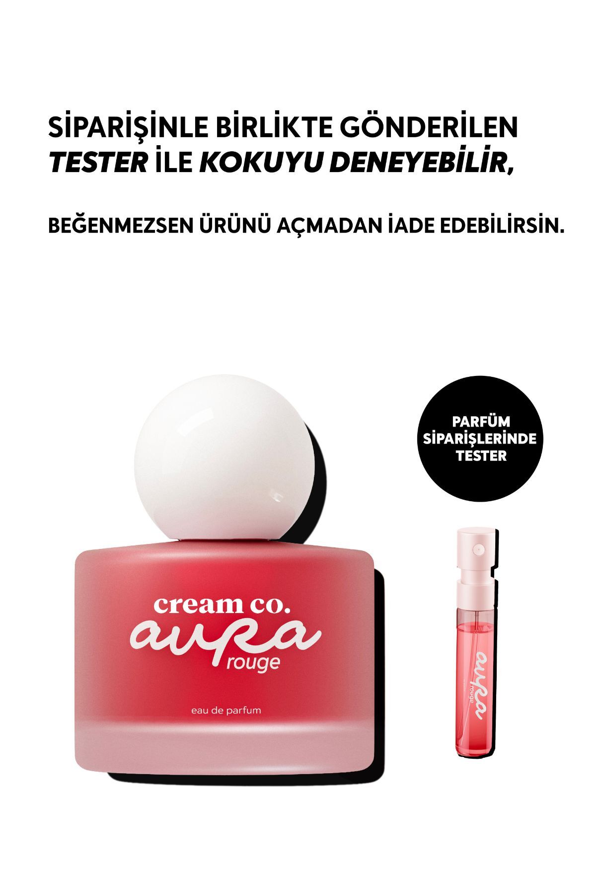 Cream Co. Aura Rouge Parfüm EDP 50 ML | Meyvemsi Kalıcı Kokulu Kadın Parfümü Armut Menekşe Gül Sedir Ağacı - Görsel 2