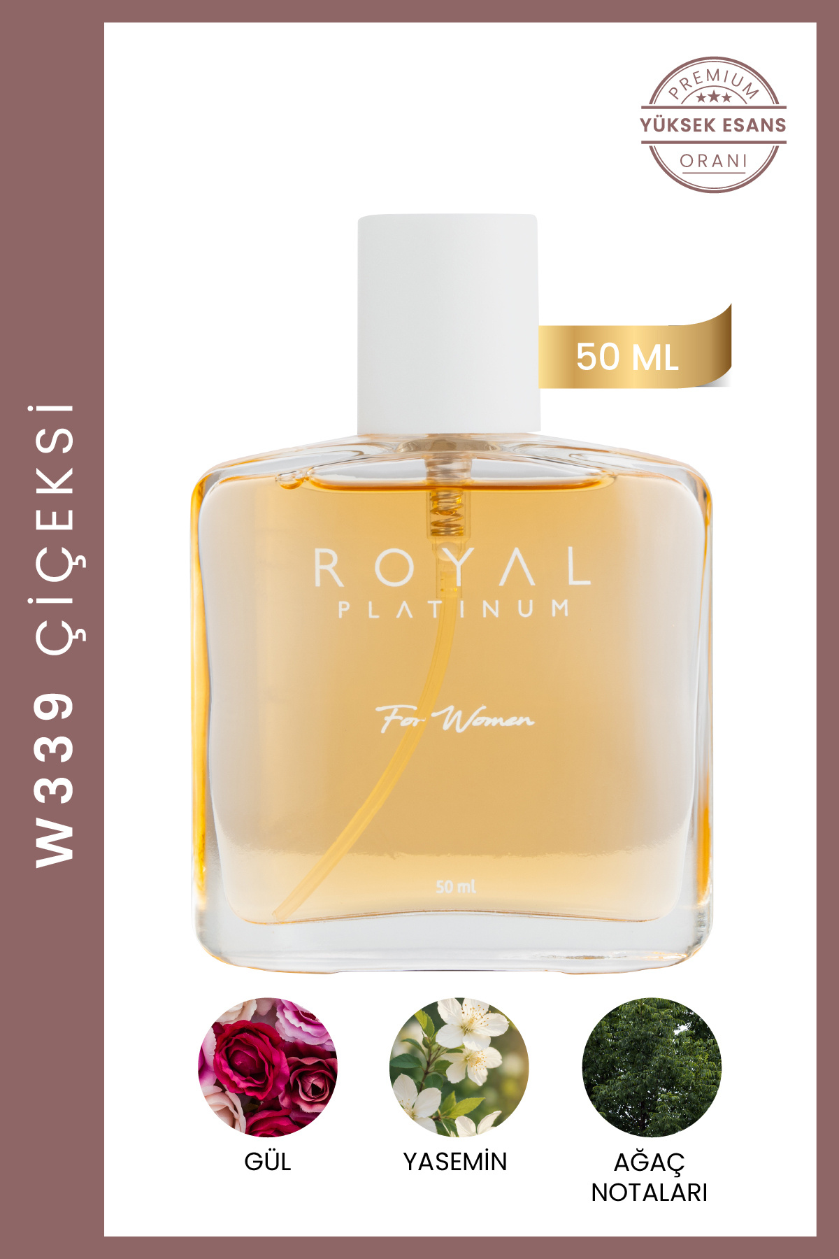 Royal Platinum Kadın Parfüm Edp 50ml Çiçeksi - Ferah - Zarif Yeşil Gül W339