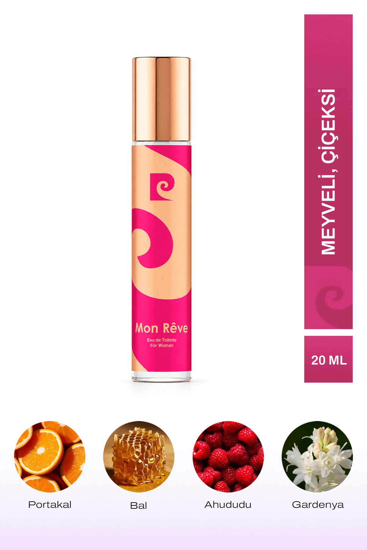 Pierre Cardin Mon Reve EDT Kadın Parfüm 20 ml | Çiçeksi, Meyveli | Portakal, Bal, Ahududu, Gardenya, Gül, Vanilya