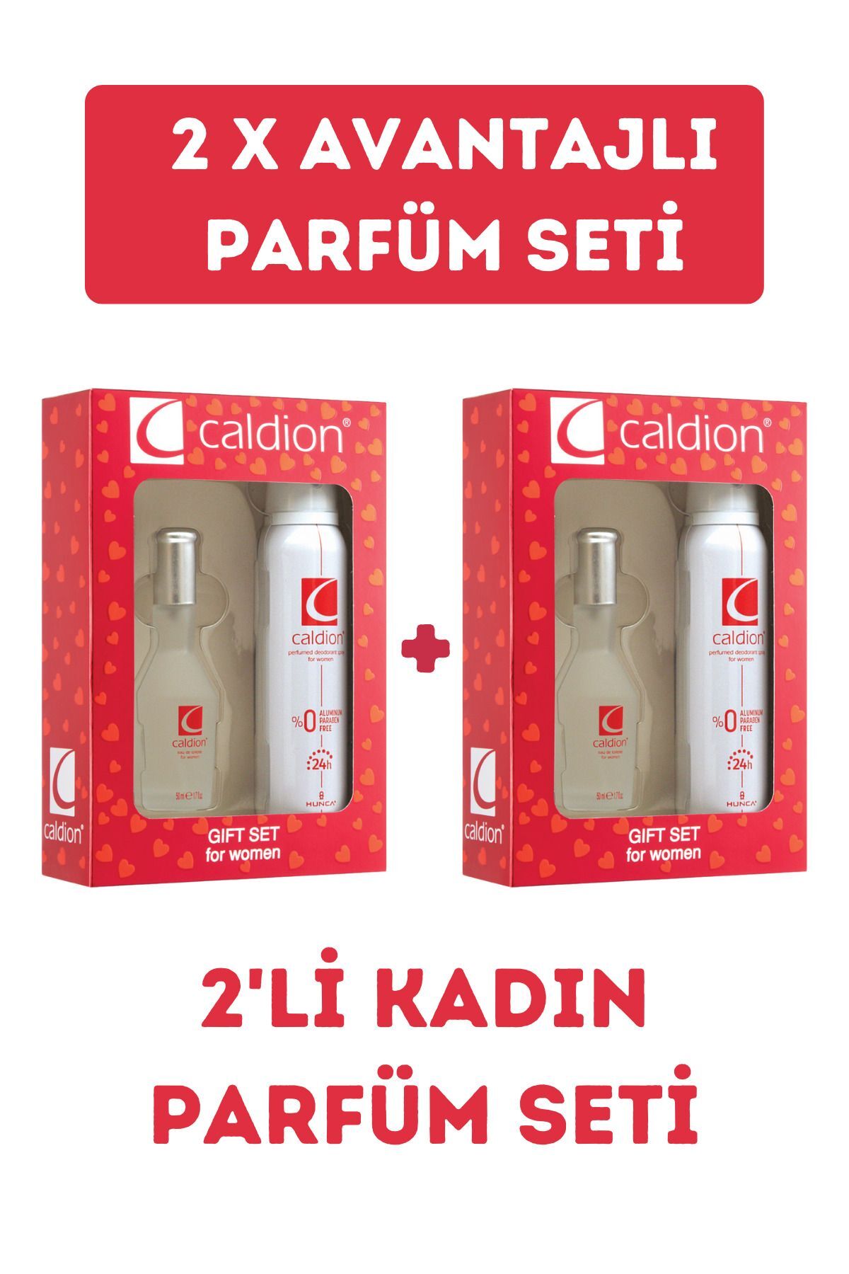 Caldion Avantajlı KadınParfüm Seti ( 2 Adet Edt 50 ml Parfüm + 2 Adet Deodorant 150 ml ) - Görsel 2