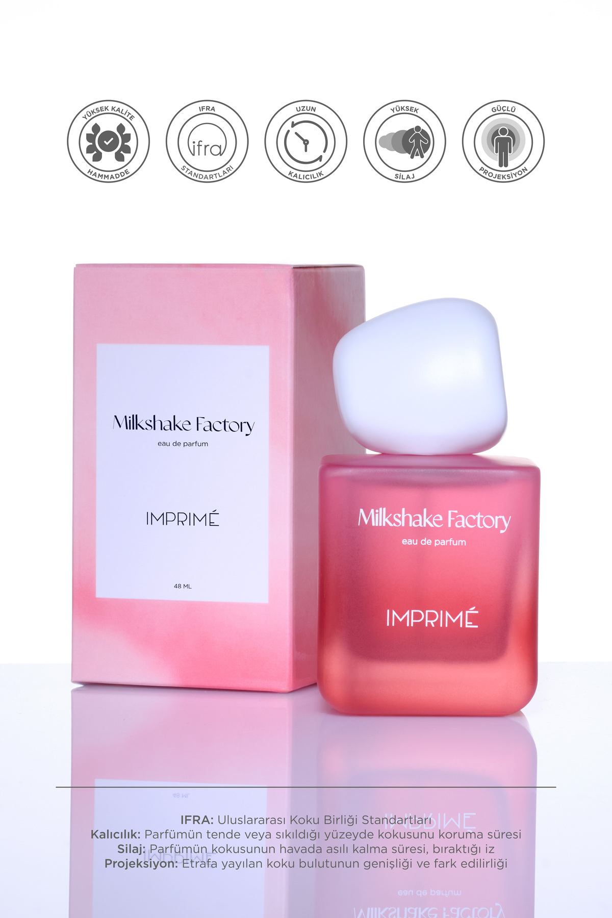 Imprime Milkshake Factory EDP Kadın Parfüm 48 ML | Meyveli & Gurman | Çilek, Hindistan Cevizi, Müge, Vanilya - Görsel 2
