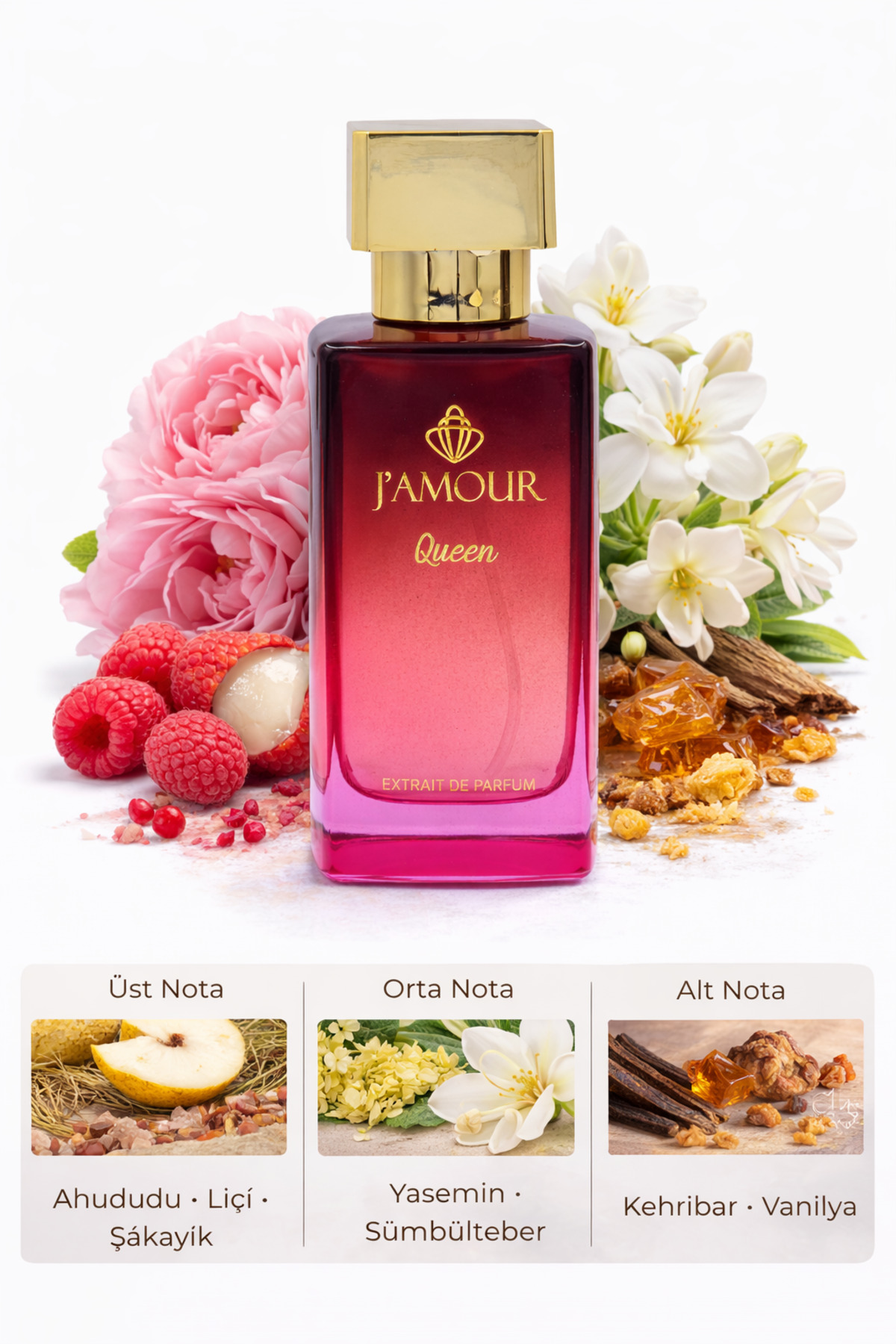 J'AMOUR EAU DE PARFUME Queen Kadın Parfüm 50 ml Extrait De Parfum | Niche Kalite Yoğun Kalıcı Etki