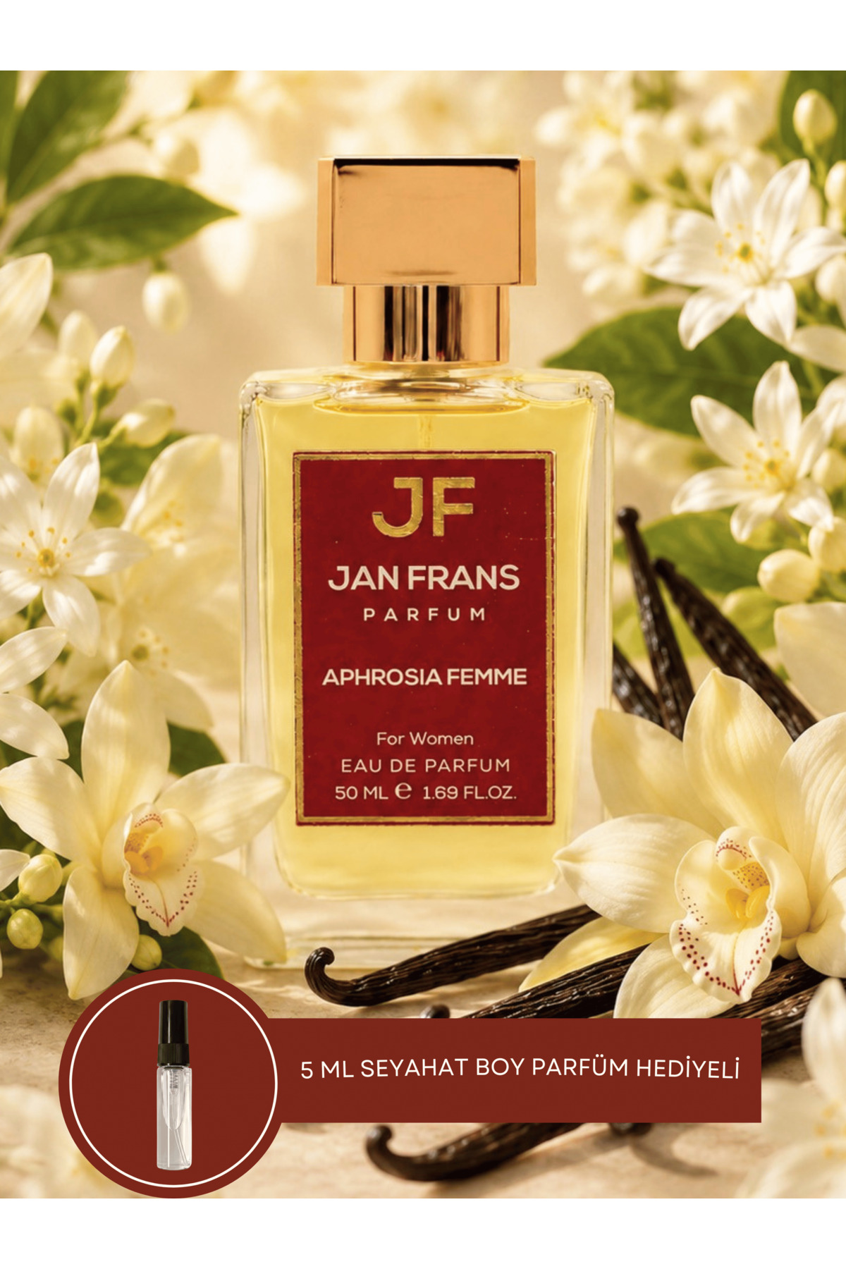 JF JAN FRANS Afrodizyak Etkili Aphrosia Femme - Vanilya Vanilyalı Yasemin Çiçeksi 50ml Kalıcı Edp Kadın Parfüm - Görsel 2
