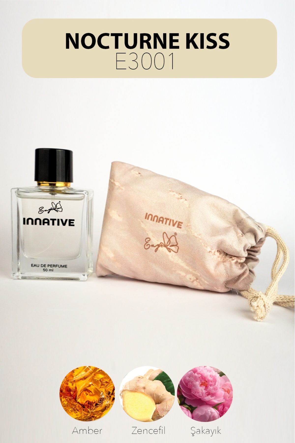 INNATIVE E3001 Eny NOCTURNE KISS Edp 50 ml Baharatlı–Kremsi Kadın Parfümü - Görsel 2