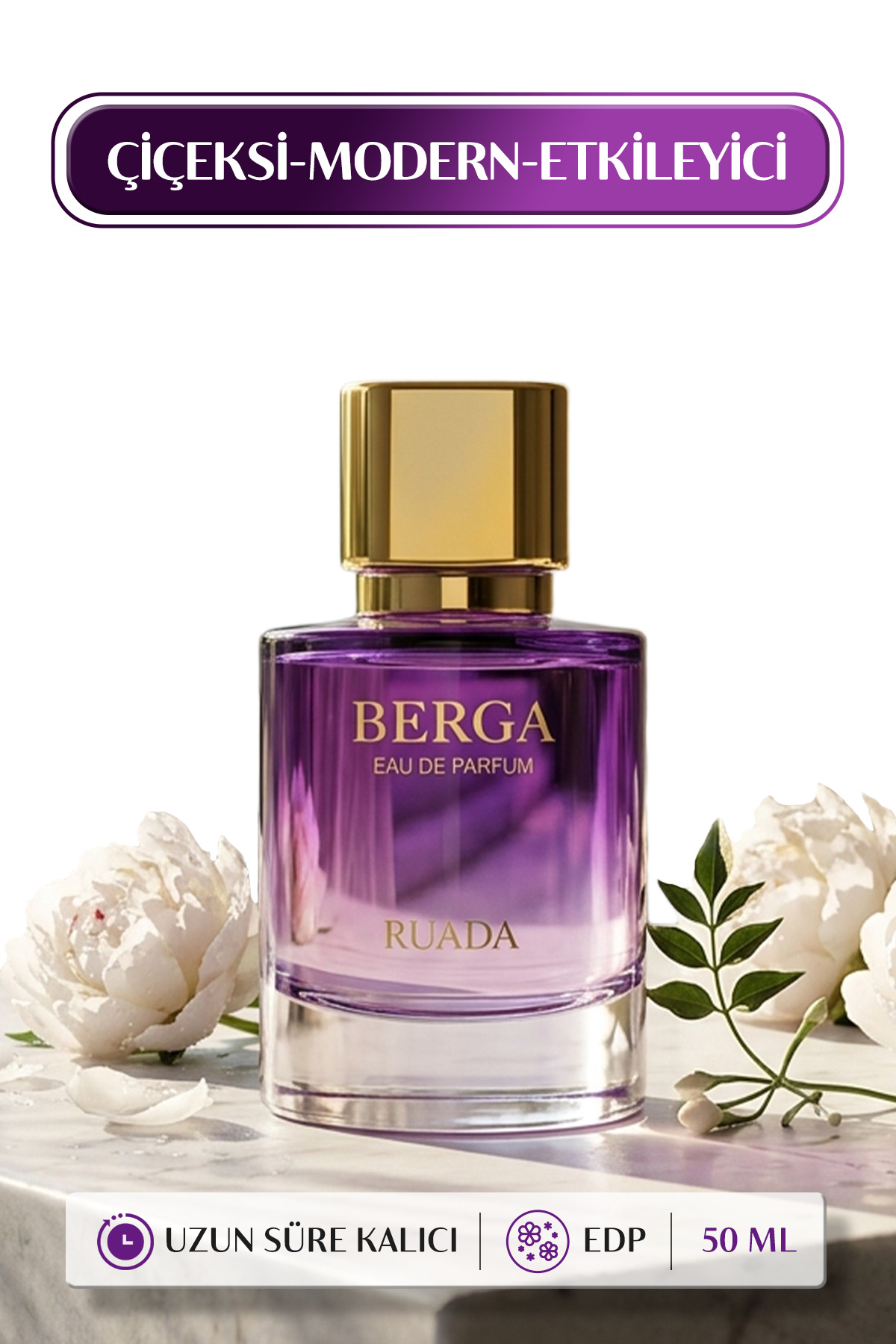 RUADA Berga Kadın Parfüm 50 ML – Bergamot ve Portakal çiçeği Notalı Kalıcı EDP Parfüm
