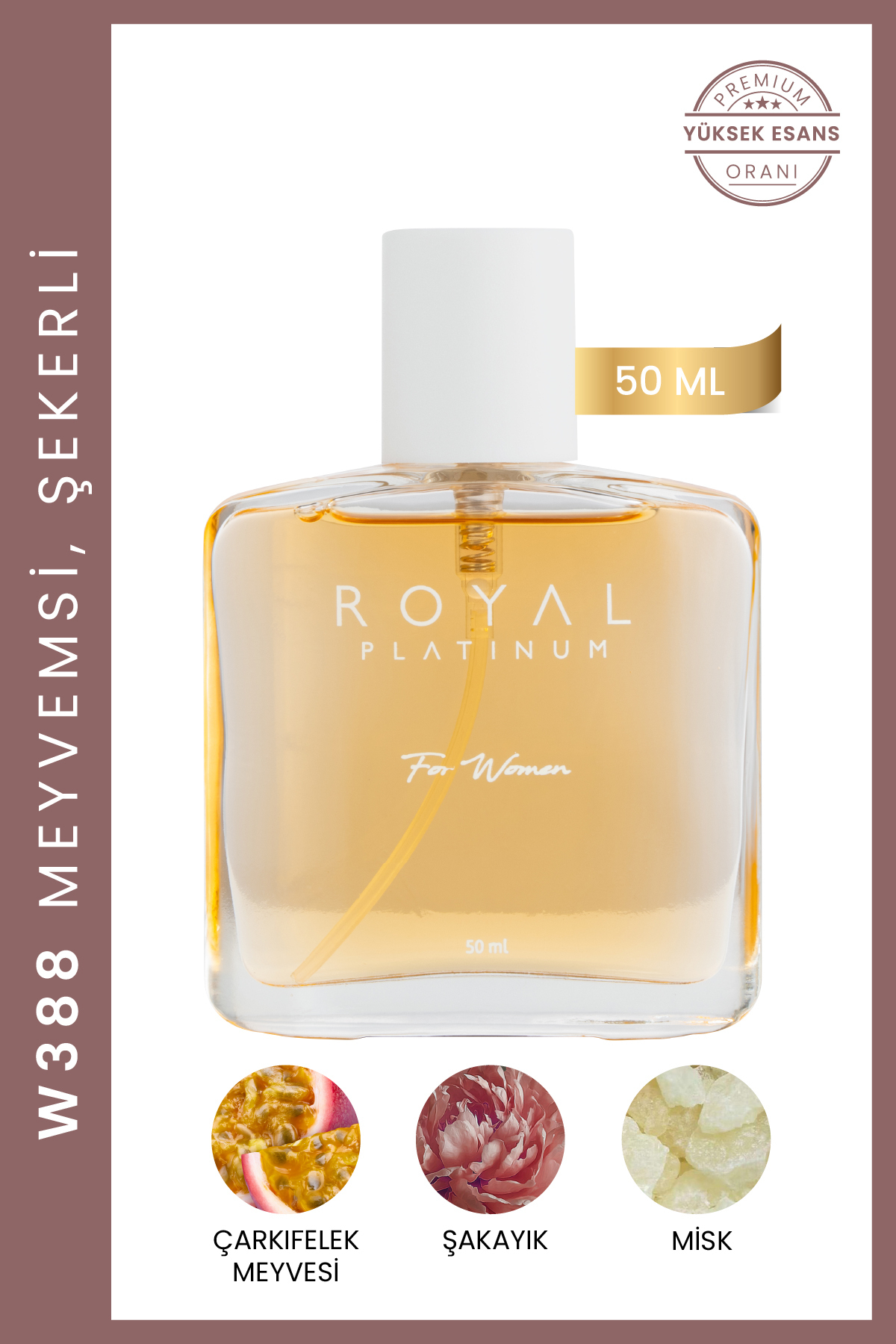 Royal Platinum Kadın Parfüm Edp 50ml Meyvemsi - Çiçeksi Meyve Tatlı Ferah W388