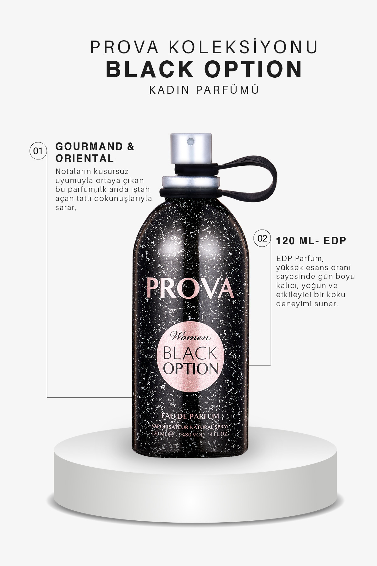Prova Black Option Edp Oriental Kadın Parfüm 120 ml