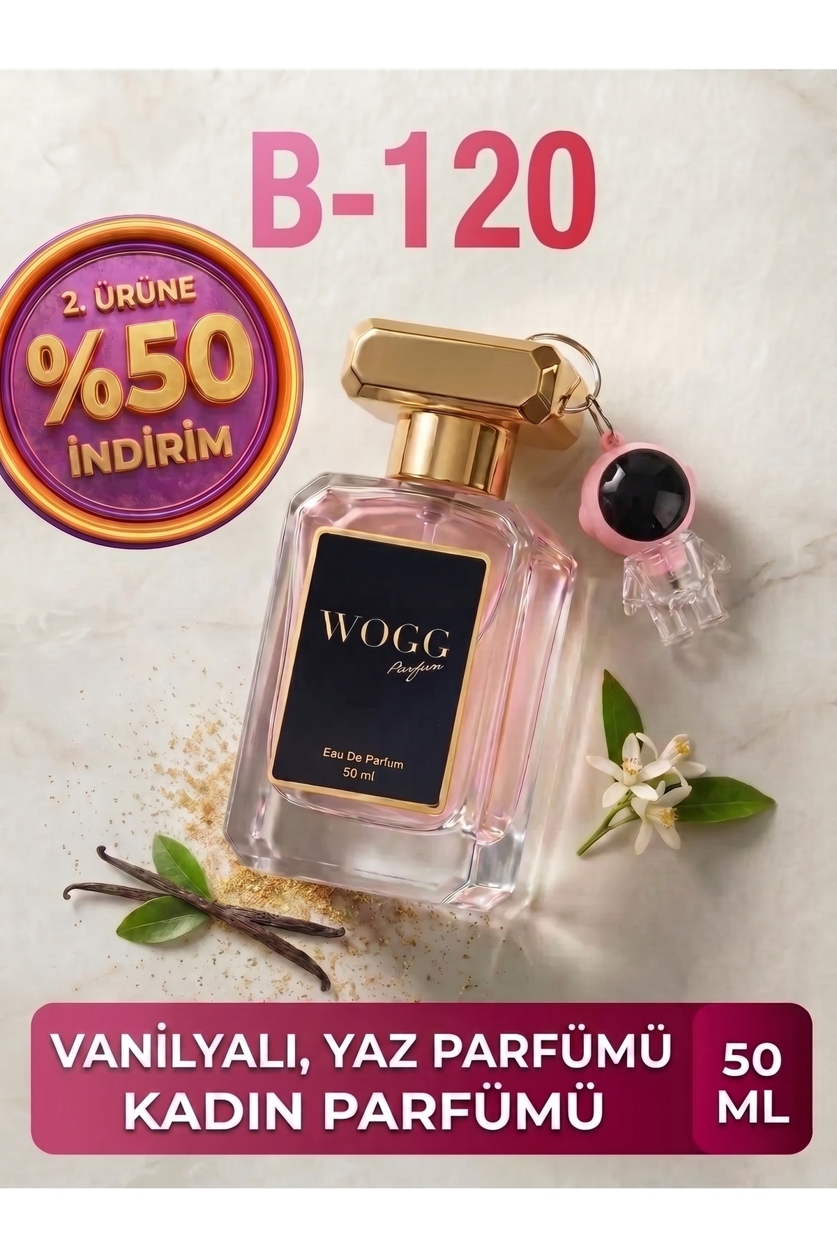 WOGG PARFÜM Goddesss B-120 Kadın Parfümü 50 ML EDP – Vanilyalı, Kalıcı ve Tatlı Koku | Yaz Parfümü