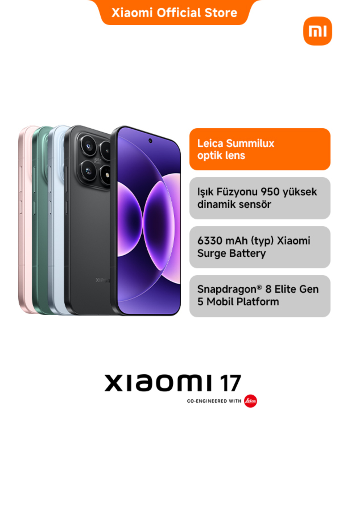 Xiaomi 17 12G+512G Mavi - Görsel 2