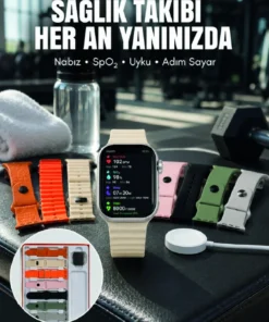 Genel Markalar 7'li Kordon Setli Akıllı Saat Bluetooth Görüşme Bildirim Destekli Çok Fonksiyonlu Smart Watch