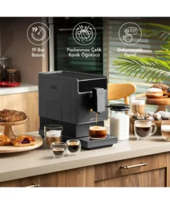 VESTEL ESPR 30 GR 19 Bar Basınç,Paslanmaz Çelik Konik Öğütücü, Dokunmatik Panel, Latte,Cappuccino,Espresso Makinesi